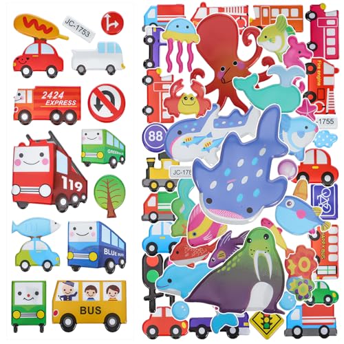 Milisten 3Blätter Bögen Cartoon Aufkleber für Niedliche Fahrzeug Tier und Verkehrsschildmotive Dekorative Sticker für Handy Kühlschrank Koffer und Flasche für Partys Milisten 3Blätter Bögen Cartoon Aufkleber für Niedliche Fahrzeug Tier und Verkehrsschildmotive Dekorative Sticker für Handy Kühlschrank Koffer und Flasche für Partys von Milisten