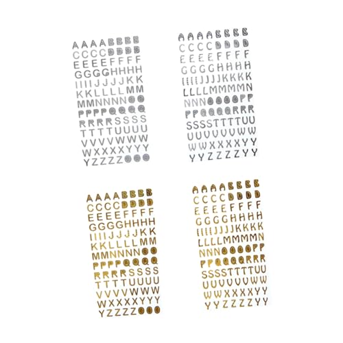 Milisten 4 Blätter DIY Buchstaben Sticker Bögen mit Goldenen und Silbernen Buchstaben für Scrapbooking Tagebuch und Fotoalben Selbstklebende Dekoration für Kreative Projekte und Milisten 4 Blätter DIY Buchstaben Sticker Bögen mit Goldenen und Silbernen Buchstaben für Scrapbooking Tagebuch und Fotoalben Selbstklebende Dekoration für Kreative Projekte und von Milisten
