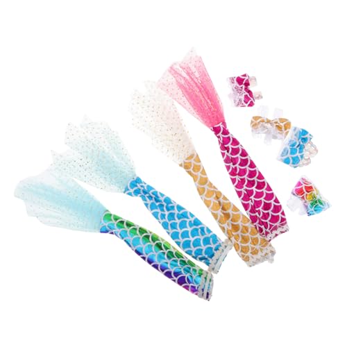 Milisten 4 Sätze Babypuppenkleidung Puppe verkleiden Zubehör Kleid für Puppen meerjungfrau Kleidung Zubehör für Puppenkostüme glitzerndes Meerjungfrauenkleid Stoff von Milisten
