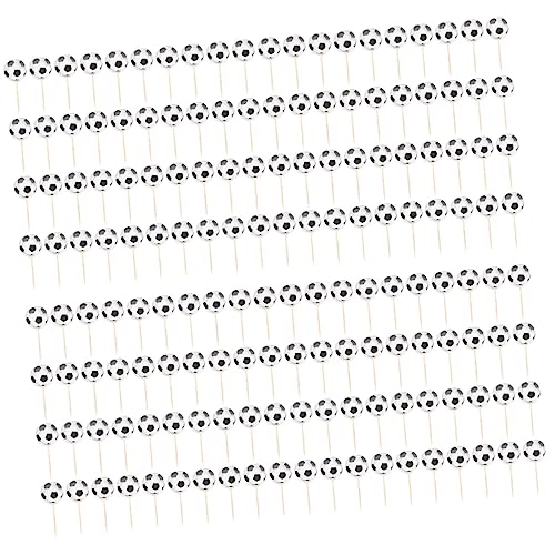 Milisten 4 Sätze Fußball Zahnstocher Flagge Kuchen Topper Dessert Einsatz Topper Muffin Topper Party Dessert Kuchen Ornament Dessert Topper Papier 24 Stück * 4 von Milisten