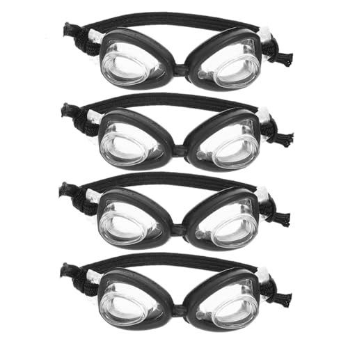 Milisten 4 Stück Mini-Schwimmbrille Mini-Brille Mini-Puppen-Brille Puppenbrille Puppe Brille Kleine Brille zum Verkleiden Einer Puppe Puppenkostüm-Brille Plastik Black von Milisten