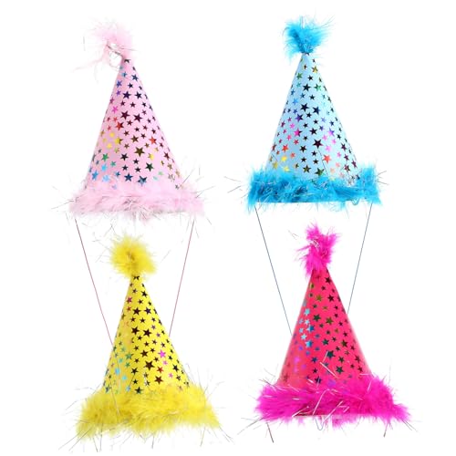 Milisten 4 Stück Partyhut aus Papier Partyzubehör Mini-Hüte Geburtstagsparty-Kappe Sterne Partyhüte Partykegelhüte Papier Geburtstagshut lustiger Geburtstagshut Stoff Milisten 4 Stück Partyhut aus Papier Partyzubehör Mini-Hüte Geburtstagsparty-Kappe Sterne Partyhüte Partykegelhüte Papier Geburtstagshut lustiger Geburtstagshut Stoff von Milisten