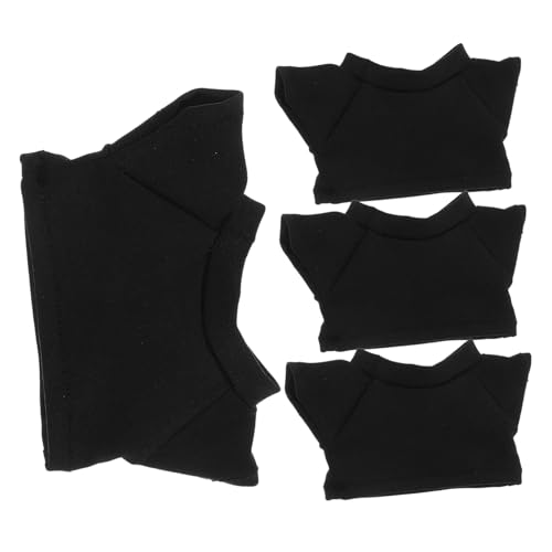 Milisten 4 Stück Plüschbären-t-Shirt Tragen Mädchen Hemd Für Puppen Ausgestopft Plüschbär-zubehör Kuscheltiere Kleidung Plüschbär-t-Shirt Puppenkleidung Plüschbärenkleidung Schwarz Stoff von Milisten