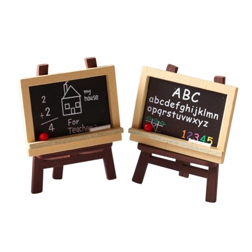Milisten 4 Stück Puppenhaus Staffelei Tafel Für Miniaturtafel Miniatur-puppenhauszubehör Mikro-staffelei-Modell Miniatur-staffelei-tafeldekor Miniatur-staffelei-Ornament Holz von Milisten
