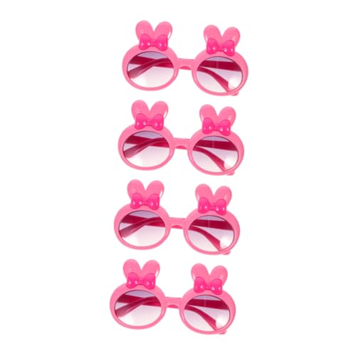 Milisten 4 Stück Sonnenbrillen Für Foto- Schwimmen Strand Tiersonnenbrille Für Neuartige Brillen Party Klein Gläser Hasen Cool Mit Rahmen Polarisiert Stk Rosa von Milisten