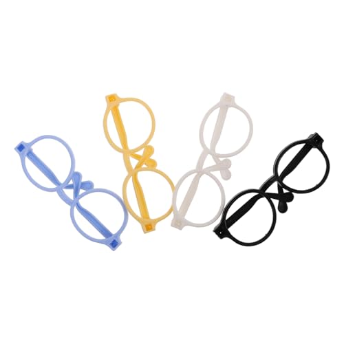Milisten 4 Stück Spielzeugzubehör Puppe verkleiden Zubehör Baumwollpuppenzubehör Miniatur-Dinge Zubehör für Miniatur-Puppenbrillen Puppenbrille Requisite Mini-Brille Plastik von Milisten