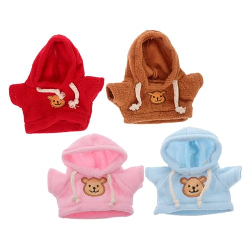 Milisten 4 Stück Sweatshirt -Puppe dekorative Bären-Kapuzenpullover Puppenkleidung Plüschbärenkleidung Kapuzenpullover für Bärenpuppe Kleidung tragen Puppe verkleiden Sich Kleidung Stoff von Milisten