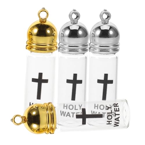 Milisten 4 Stück Taufflasche Weihwasser Dekoration Weihwasserflasche der Kirche wieder auffüllbar Taufe kleine heilige Flasche leere heilige Flasche favorisieren Container Segen winzig Glas von Milisten