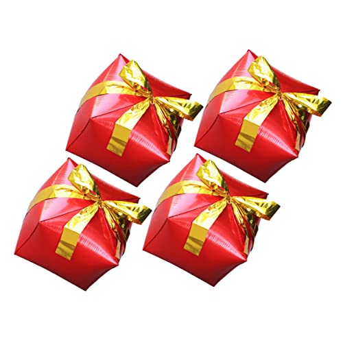 Milisten 4 Stück Teiliges Aluminium Folienballon Geschenkbox Quadratischer Form Weihnachtliche Partydeko Kreative Luftballons für Weihnachten Neujahr Festliche Milisten 4 Stück Teiliges Aluminium Folienballon Geschenkbox Quadratischer Form Weihnachtliche Partydeko Kreative Luftballons für Weihnachten Neujahr Festliche von Milisten