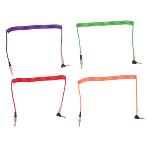 Milisten 4 Stück Teiliges Audio Kabel Abgewinkelter Stereo Aux Coiled Design Zufälligen Farben für Mixer Mikrofone und Lautsprecher Zufällige Farbe von Milisten