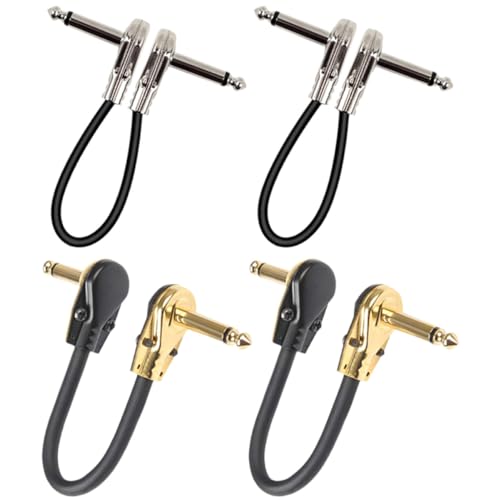 Milisten 4 Stück Teiliges Gitarren Patchkabel Professionelle Effektpedal Verbindungskabel Lange Kabel mit Flachem Stecker für Elektrische Gitarren und Effektgeräte von Milisten