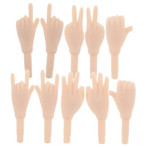 Milisten 5 Paare Puppenzubehör Hand Kleine Hände Handteile Für DIY-Puppen Puppenteile Handteile Für Die Puppenherstellung Puppenhände Basteln Ersatzteile Für Puppenhand Beige Plastik von Milisten