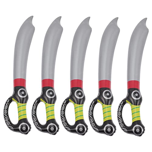 Milisten 5 Stück Aufblasbares Piratenmesser aufblasbares piratenschwert aufblasbares Halloween Piratenschwert aufblasbare Partyartikel Schwerter PVC Schwarz von Milisten