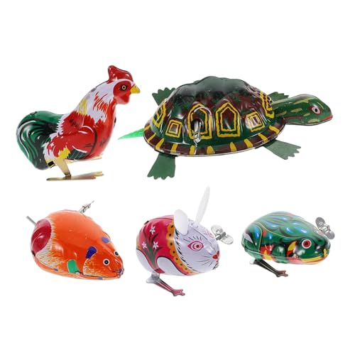 Milisten 5 Stück Teiliges Aufziehspielzeug aus Blech ohne Batterie Lustige Party Mitgebsel für Fördert Feinmotorik und Fantasie Handliche Zufällige Modelle von Milisten