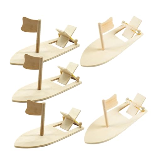 Milisten 5 Stück Teiliges DIY Holz Segelboot Modell Bausatz für Stabiler Holzbausatz mit Glatter Oberfläche zum Bemalen und Dekorieren Bastelspielzeug und Wohnaccessoire von Milisten