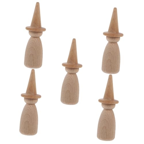 Milisten 5 Stück Unfertige Holzpuppen zum Bemalen DIY Holzfiguren Steckpuppen Miniatur Dekoration für Puppenhaus Kreative Bastelsets Handliche Holzfiguren für und Wohnkultur von Milisten