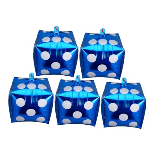 Milisten 5 Stück Würfel Luftballons Themen Party Dekoration für Geburtstag und Spielabende Folienballons aus Aluminium Hintergrunddekoration für Unvergessliche Milisten 5 Stück Würfel Luftballons Themen Party Dekoration für Geburtstag und Spielabende Folienballons aus Aluminium Hintergrunddekoration für Unvergessliche von Milisten