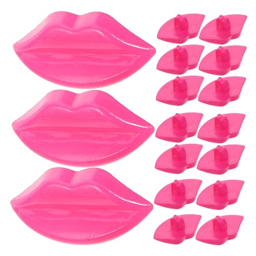 Milisten 50 Stück Dolls Gesichtsbehördezubehör verfügt über Accessoires Plastikknopf Perlenknöpfe nähen Puppenmundteile Mantelknopf Lippen Zubehör Plastikhandwerkstöpfe Rosy von Milisten