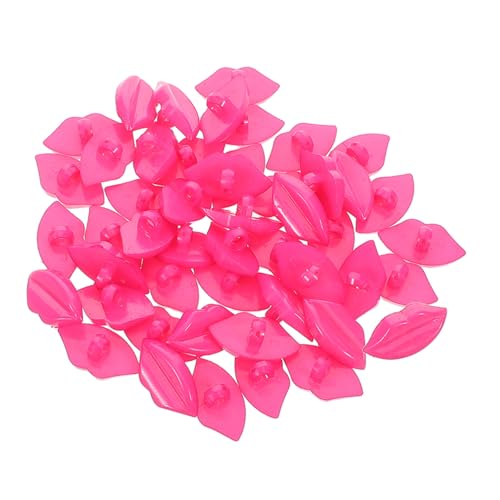Milisten 50 Stück Puppengesichtsmerkmale Zubehör Puppenlippenknöpfe DIY Nähknöpfe Anzug DIY Knopf Kleiderknöpfe Knopf Lippenteile Kleiderknopf DIY Kleidungsknopf Rosy Plastic von Milisten
