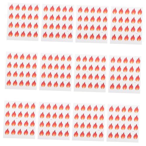 Milisten 500 Stück Flammenaufkleber Kleine Etikettenaufkleber Feuer Aufkleber Etikettenaufkleber Für Gläser Lebensmitteletiketten Aufkleber Küchenetiketten Für Behälter Pvc von Milisten