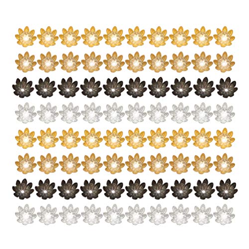 Milisten 500 stücke perlenkappen Lotus Form perlen abstandshalter Armband Halskette zubehör für DIY Handwerk schmuck Machen (Multi 8mm) von Milisten