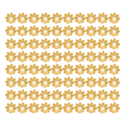 Milisten 500 stücke Blume perlenkappen Lotus Blume Form perlen abstandshalter Armband Halskette zubehör für DIY Handwerk schmuck Machen (goldene 8mm) von Milisten