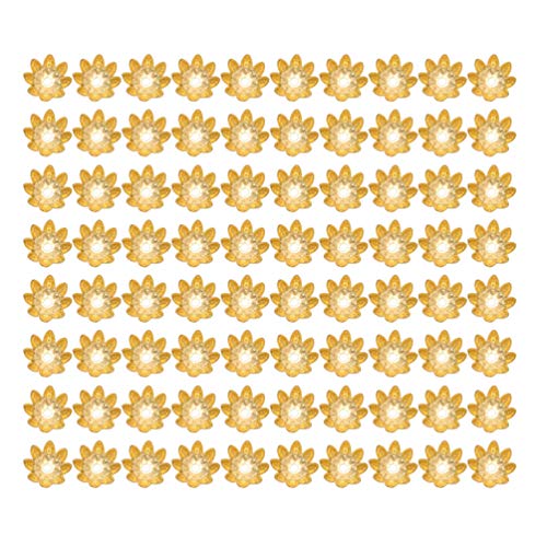Milisten 500 stücke perlenkappen Lotus Form perlen abstandshalter Armband Halskette zubehör für DIY Handwerk schmuck Machen (goldene 8mm) von Milisten