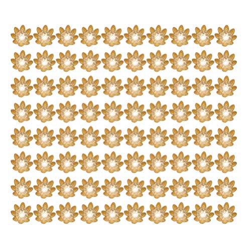 500 stücke perlenkappen Lotus Form perlen abstandshalter Armband Halskette zubehör für DIY Handwerk schmuck Machen (kc goldene 10mm) von Milisten