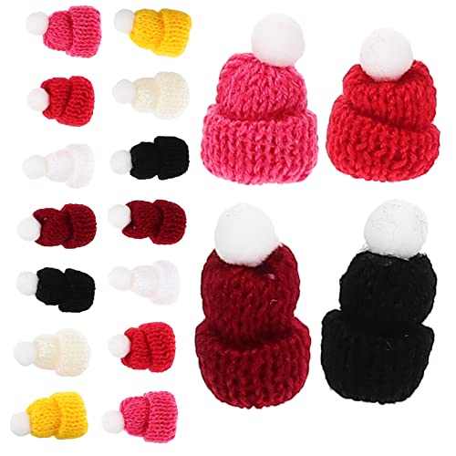 Milisten 50Stücke Mini Weihnachts Puppenhüte DIY Strickmützen für Kreative Dekoration aus Weichem Material für Handwerk Miniaturprojekte und Festliche Anlässe Vielseitig von Milisten