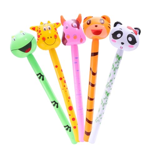 Milisten 5Stücke Aufblasbare Tier Spielzeuge aus PVC für Lustige Tier Sticks Zufällige Designs Sicheres Sensorisches für Partys und Festlichkeiten von Milisten
