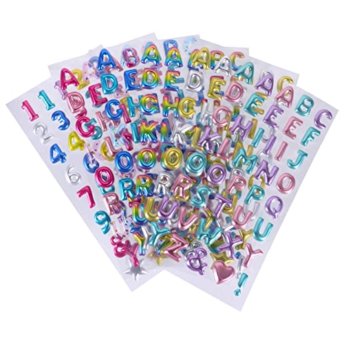 Milisten 6 Blätter Glitzernde Buchstaben und Zahlenaufkleber Teiliges Selbstklebende Deko Sticker für Bastelprojekte Grußkarten Scrapbooking und Heimdekoration Bunten Farben von Milisten