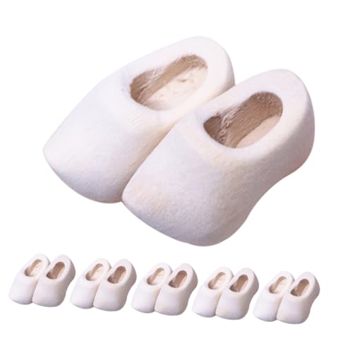 Milisten 6 Paare Miniatur Holzschuhe Unfertige Blanko Holzclogs für Puppenhaus Dekoration Bastelzubehör und Miniatur Accessoires DIY Holzornamente für Kreative Projekte von Milisten