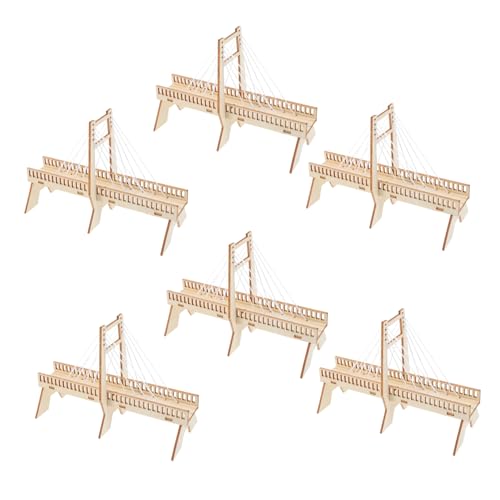 Milisten 6 Sets Brückenbauspielzeug Für Kinder: Holzbausatz Für Wissenschaftliche Experimente – Handgefertigte Mini-schrägseilbrücke Aus Holz von Milisten