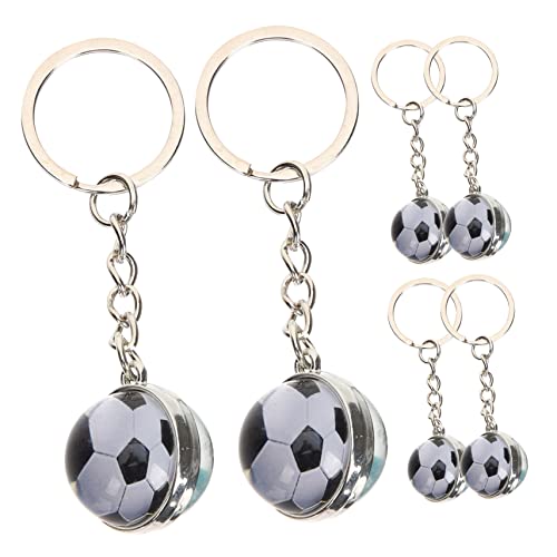 Milisten 6 Stück Fußball Schlüsselanhänger Party Fußballschlüsselkette Name Sport Heller Fußball Schlüsselbund Fußball-schlüsselanhänger Für Jungen Glas von Milisten