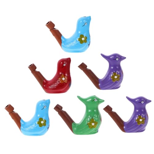 Milisten 6 Stück Keramische Pfeifen Wasser Vogel Form Bunte Spielzeugpfeifen für Einzigartige Tourismus Handwerkskunst Zufällige Designs für Feste und Geburtstagsfeiern von Milisten