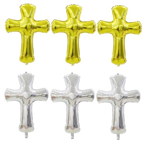 Milisten 6 Stück Kreuzballons aus Aluminiumfolie für Shower und Taufe Goldene Silberne Luftballons Dekoration für Kinderpartys und Feiern Milisten 6 Stück Kreuzballons aus Aluminiumfolie für Shower und Taufe Goldene Silberne Luftballons Dekoration für Kinderpartys und Feiern von Milisten