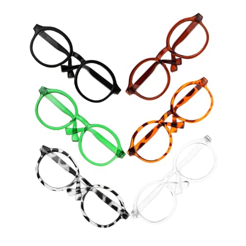 Milisten 6 Stück Puppenbrillenspielzeug Zubehör Miniatur Szene Gläser vorgeben klein Mini -Puppenbrille DIY-Puppenbrille Puppe Mini-Brille dekorative Puppenbrille Plastik von Milisten