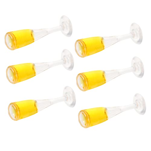 Milisten 6 Stück Puppenhaus Weinglas Mikro-landschaftskelch Mini-hauspokal Party Cocktail Puppe Brille Miniatur Gläser Mini-Brille Mini-tassen Mikro-landschaftsbrille Mikrobrille Harz von Milisten