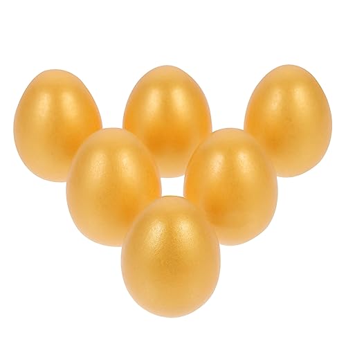 Milisten 6 Stück Teiliges Goldene Holz Ostereier Dekoration für Ostern Diy Bastelmaterial Realistische Nachbildung für Festlichkeiten und Kreative Projekte von Milisten