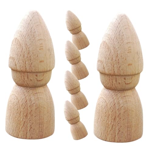 Milisten 6 Stück Teiliges Holz Peg Puppen für Unbemalte Holzfiguren zum Basteln und Malen DIY Dekoration und Kreatives für Familienaktivitäten und Kunstprojekte von Milisten