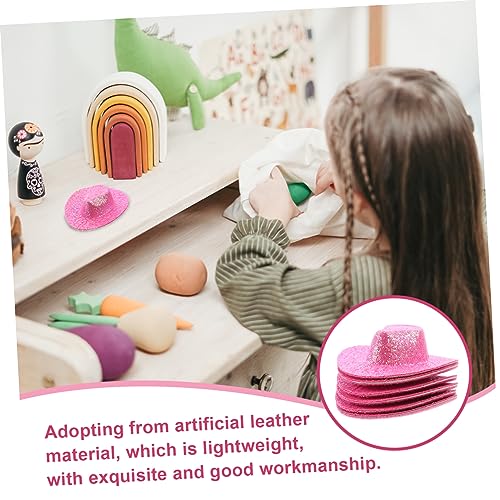 Milisten 6 Stück Teiliges Mini Western Cowgirl Hüte Miniatur Puppenhut DIY Zubehör Leichte Partydekoration Modisch und Vielseitig für Puppen und Bastelprojekte Rosa von Milisten