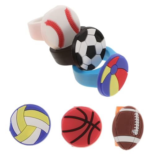 Milisten 6 Stücke Championship Ringe Softball Ringe Fußball Ringe Basketball Ringe Baseball Ringe Pvc von Milisten