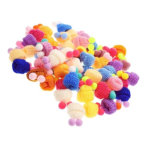 Milisten 60Stücke Mini Strickmützen Süße Puppenhüte für DIY Bastelprojekte Heimdekoration und Weinflaschen Dekorationen Farblich Zufällig Hautfreundlich und Sicher von Milisten