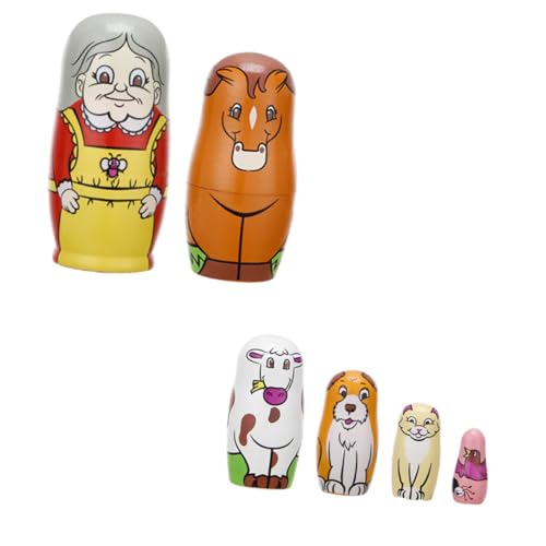 Milisten 6Stücke Teiliges Holzspielzeug Puppen Bunte Handgemalte Russische Nesting Dolls für und Kreative Wohnkultur von Milisten