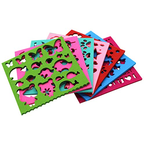 Milisten 7 Stücke Nadelfilz Formen Filz Schablone Applikationen Vorlage Wollfilzform Kinder Weihnachten Bastelset DIY Stickerei Werkzeug Aufnäher Patches Basteln Nähzubehör für Anfänger von Milisten
