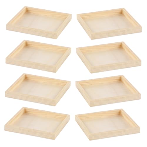Milisten 8stücke Holztablett Für Puzzle-blöcke Montessori-tablett Aus Unbehandeltem Holz Kleines Serviertablett Zum Sortieren Von Puzzleteilen Für Junge Mädchen von Milisten