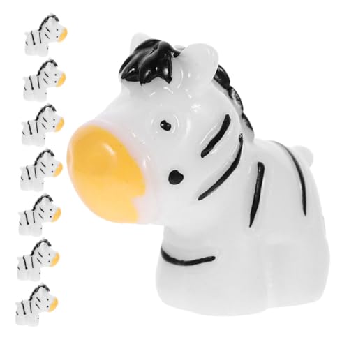 Milisten 8stücke Miniatur Tierfiguren Kleine Zebra Figur Zebra Zubehör Mini Ornament Tischdekoration Harz Dekoration von Milisten