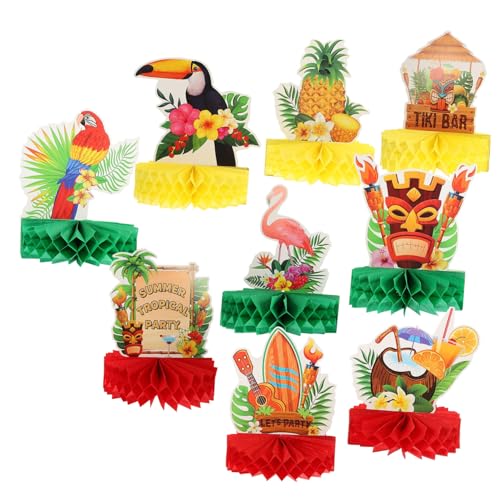 Milisten 9 Stück Teiliges Hawaiianisches Partyset Tropische Honeycomb Tischdekorationen für Sommerpartys Kreative Mittelstücke und Foto Requisiten Langlebig von Milisten