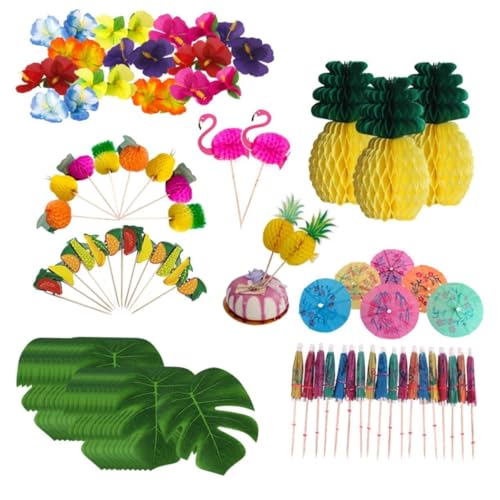 Milisten 99 Stück Tischlayout -Prop -Kombination Strandpartydekorationen Tiki-Party-Dekorationen Ananas Tropenpartydekorationen Party-Wabenkugeln hawaiianische Topper Hibiskus Hölzern Milisten 99 Stück Tischlayout -Prop -Kombination Strandpartydekorationen Tiki-Party-Dekorationen Ananas Tropenpartydekorationen Party-Wabenkugeln hawaiianische Topper Hibiskus Hölzern von Milisten