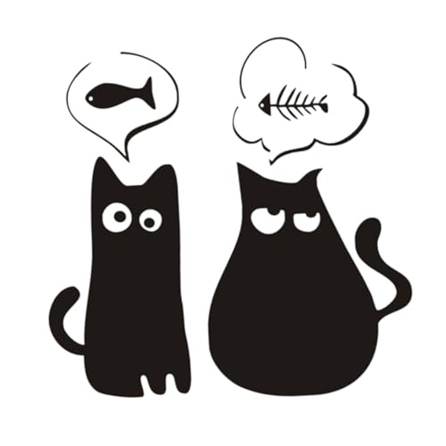 Milisten Abnehmbarer Katzen Wandsticker PVC Wandtattoo Wohnzimmer Deko Selbstklebendes Wandbild für Glatte Oberflächen Wie Türen Schränke Rückstandsfreie Entfernbare Wanddekoration von Milisten